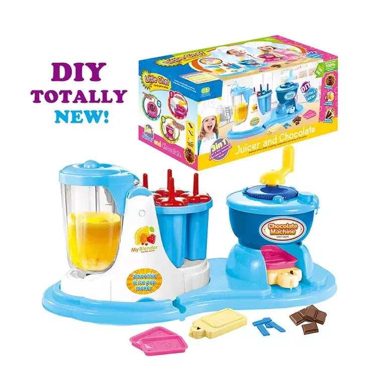 DIY 3 In 1 Juicer Ice Lolly And Chocolate Machine Blue (KV) for kids in Kuwait